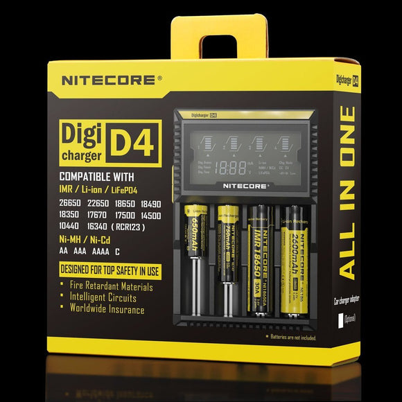 Nitecore Digcharger D4 LCD Charger For Li-Ion, Ni-Cd, Ni-mH Batteries