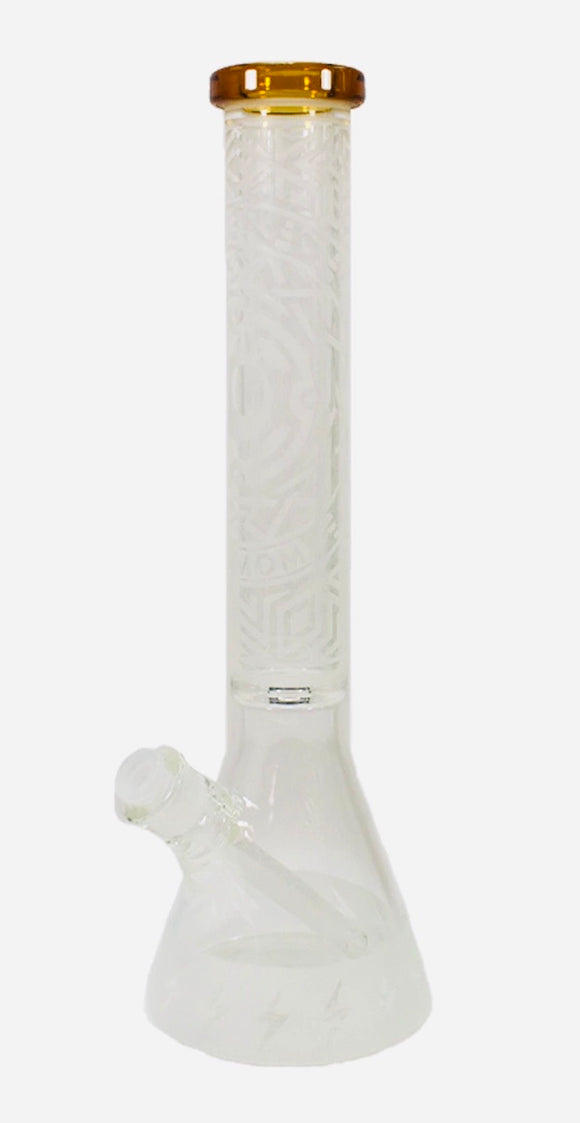 Big B Mom Glass Water Pipe Maze & Shield Design With Diffused Downstem - 1218 Grams - 16 Inches - Assorted Colors [BM140]