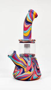 Silicone Bent Beaker Water Pipe With Glass Bowl and Down Stem (SP1028P)