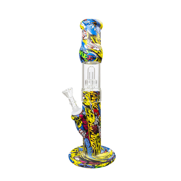 Silicone Water Pipe With Shower Head Perc - 12.5 Inches - Assorted Colors [SP1020P]