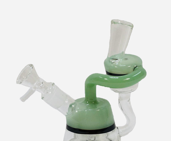 Glass Mini Water Pipe With Tire Perc - 145 Grams - 5.5 Inches - [BN078]