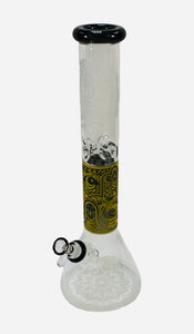 Big B Mom Glass Water Pipe Buddha Design With Diffused Downstem - 1153 Grams - 16 Inches - Assorted Colors [C41]