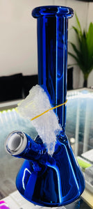 Glass Water Pipe Blue Metallic Beaker Base Design w/ Ice Catcher & Diffuse Downstem (XP-115)