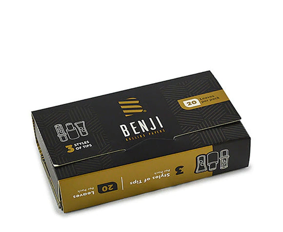 Benji Rolling Paper With 3 Styles Filter Tips & Pack of 20