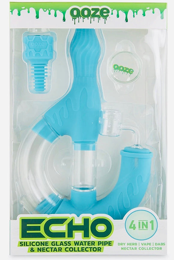 Ooze Echo 4-in-1 Silicone Glass Water Pipe & Nectar Collector