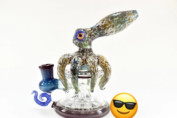 T'attoo USA Glass Water Pipe Octopus Design - 6 Inches - 540 Grams - Assorted Colors [C34]